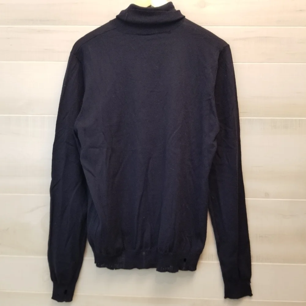 {L} Golden Goose Navy Wool Tomio Turtleneck